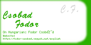 csobad fodor business card
